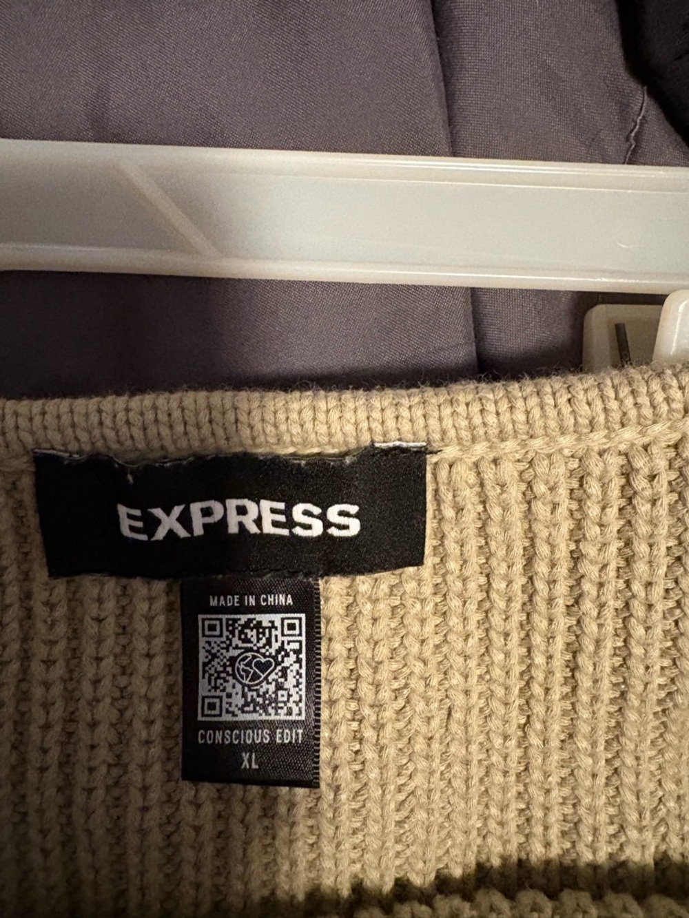 Express Ribbed Knit Tank in Beige - Picture 3 of 3